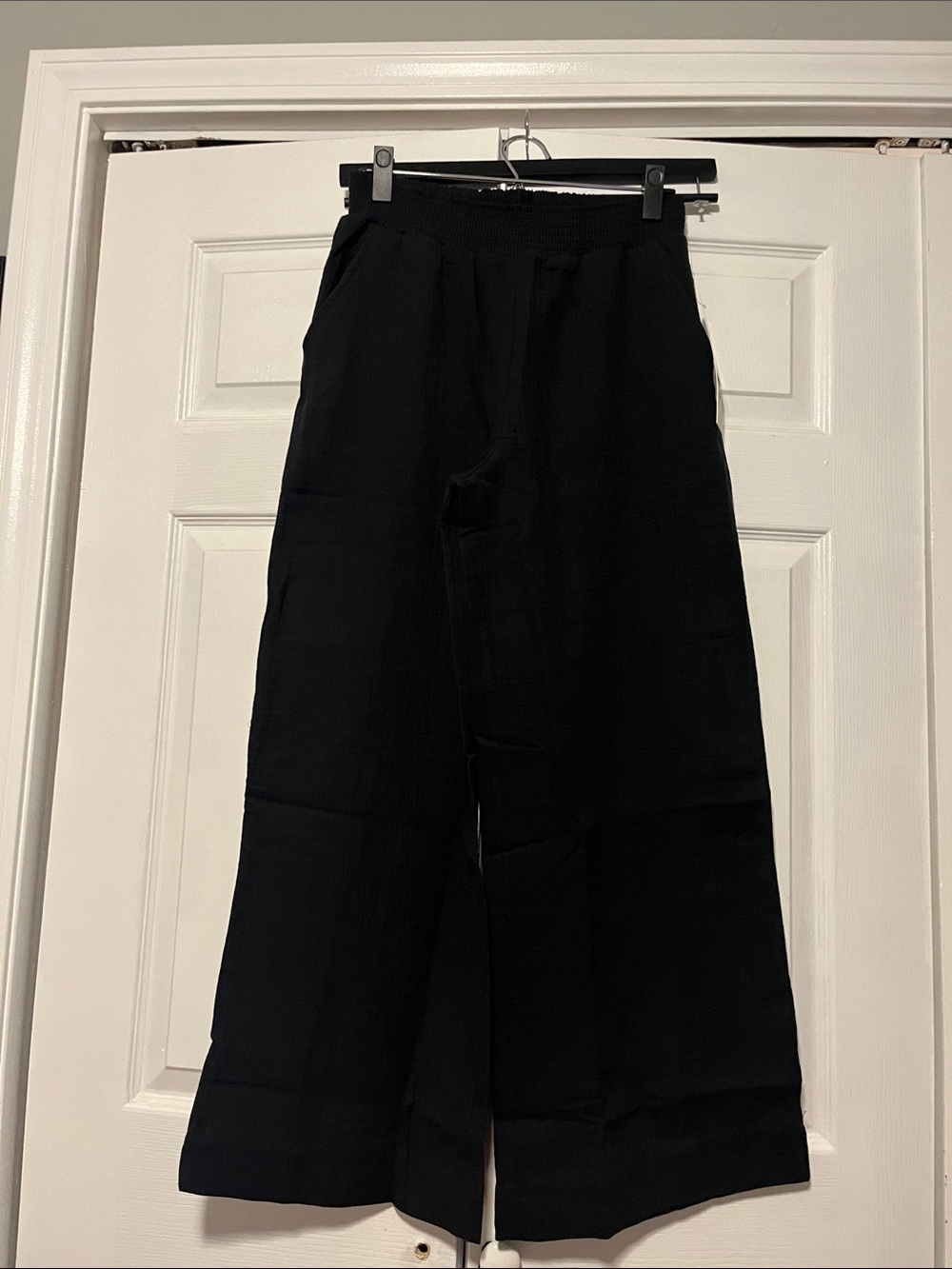 NWT 32 Degrees Black Gauze Pull-On Wide Leg Pants